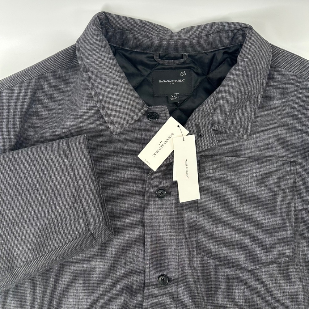 Banana Republic Chore Jacket Mens XL Grey Water Resistant Quilted NWT Utility